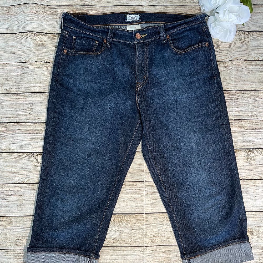 Levis 515 Capri Jeans The Original Women's Misses Stretch Dark Denim Size 10